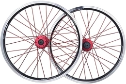 SJHFG Mountain Bike Wheel Wheelset 20 Inch Bike Wheelset, Double Wall Alloy Rim V / Disc Brake Quick Release Card Hub for Folding Mountain Bike 32H 7 / 8 / 9 / 10 Speed road Wheel (Color : Black, Size : 20inch)