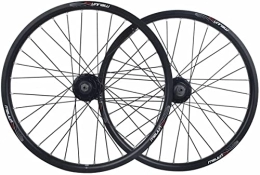 SJHFG Mountain Bike Wheel Wheelset 20In Mountain Bike Wheelset, Disc Brake 32H Quick Release Bicycle Wheel Aluminum Hub / Ball Bearing QR For7 / 8 / 9 / 10 Speed Cassette road Wheel (Color : Black, Size : 20inch)