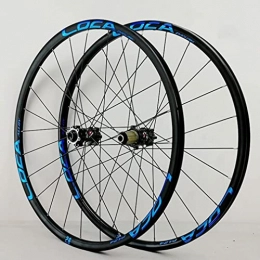 SJHFG Mountain Bike Wheel Wheelset 26" / 27.5" / 29" / 700c Mountain Bike Wheelset, 24H Thru Axle Hub 7 / 8 / 9 / 10 / 11 / 12 Speed Cassette Disc Brake MTB Front and Rear Wheel road Wheel (Color : Blue, Size : 26inch)