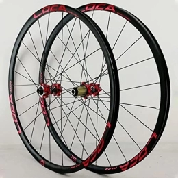 SJHFG Mountain Bike Wheel Wheelset 26" / 27.5" / 29" Bike Wheelset, Disc Brake Cycling Wheels 24Holes Thru Axle Hub 7 / 8 / 9 / 10 / 11 / 12 Speed Cassette MTB Front and Rear Wheel road Wheel (Color : Red, Size : 29inch)