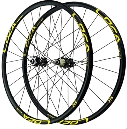 SJHFG Spares Wheelset 26 / 27.5 / 29 Inch Bike Wheelset, Quick Release Aluminum alloy Rim Wheels Mountain Bike Straight Pull 4 Bearing Disc Brake Wheel road Wheel (Color : Yellow, Size : 27.5inch)