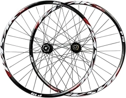 SJHFG Spares Wheelset 26 / 27.5 / 29 Inch Cycle Wheel, Double Wall MTB Rim Aluminum Alloy Disc Brakes 9mm Quick Release Mountain Bicycle Wheelset road Wheel (Color : Red, Size : 26inch)