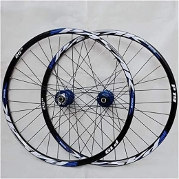 Amdieu Spares Wheelset 26 / 27.5 / 29 Inch Mountain Bike Wheelset, Double Walled Aluminum Alloy MTB Rim Fast Release Disc Brake 32H 7-11 Speed Cassette road Wheel (Color : Blue, Size : 27.5cinch)