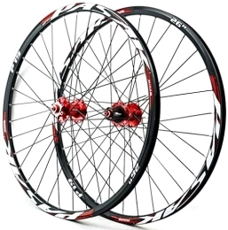 SJHFG Mountain Bike Wheel Wheelset 26" 27.5" 29" MTB Bike Disc Brake Wheelset, Quick Release Wheels 32 Holes Hub for 7 / 8 / 9 / 10 / 11 / 12 Speed Cassette Front Rear Wheel road Wheel (Color : Red a, Size : 27.5inch)