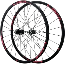 SJHFG Spares Wheelset 26" / 27.5" / 29" MTB Bike Front and Rear Wheelset, 24H Disc Brake Wheelset Quick Release Aluminum Rim 12-Speed Micro-Spline Flywheel road Wheel (Color : Red, Size : 26")