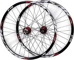 SJHFG Mountain Bike Wheel Wheelset 26 / 27.5 / 29" MTB Bike Front Rear Wheel Set, Cassette Disc Brake Double Wall Alloy Rim Quick Release 32Holes 7 / 8 / 9 / 10 / 11 Speed road Wheel (Color : Red Hub Red Logo, Size : 27.5INCH)
