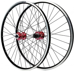 SJHFG Mountain Bike Wheel Wheelset 26 / 27.5 / 29" MTB V Disc Brake WheelSet, Mountain Bike Rim 32H Hub for 7 / 8 / 9 / 10 / 11 / 12 Speed Cassette Quick Release Bicycle Wheels road Wheel (Color : Red, Size : 26inch)