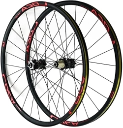 SJHFG Spares Wheelset 26 / 27.5 / 29In Bicycle Mountain Wheels, Quick Release Light-Alloy Bike Rim Disc Brake 24 Holes Front+Rear Wheelset 8 9 10 11 12 Speed road Wheel (Color : Red, Size : 27.5")