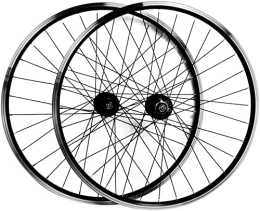 SJHFG Spares Wheelset 26 / 27.5 / 29in Bicycle Wheelset, Hybrid Double Wall Aluminum Alloy MTB Rim Disc Brake / V Brake QR 32H 7 8 9 10 11 Speed Cassette road Wheel (Color : Black, Size : 29INCH)