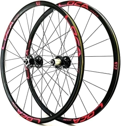 SJHFG Spares Wheelset 26 27.5 29In Bike Wheel Set, MTB Double Wall Rim Disc Brake Quick Release 24Hole for 7 8 9 10 11 12 Card Flying Bicycle Wheelset road Wheel (Color : Black Hub Red Label, Size : 27.5inch)