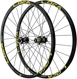 SJHFG Mountain Bike Wheel Wheelset 26 / 27.5 / 29in Mountain Bike Wheelset, Light-Alloy MTB Rim Disc Brake Front Rear Wheel Thru Axle 24H 8 / 9 / 10 / 11 / 12 Speed Flywheel road Wheel (Color : Gold, Size : 29")