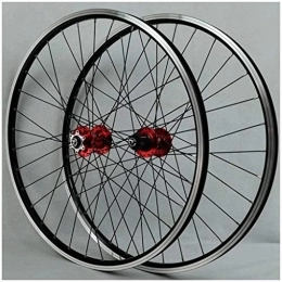 SJHFG Mountain Bike Wheel Wheelset 26 / 27.5 / 29In MTB Bicycle Wheelset, Double Wall Alloy Rims 24H Disc / Rim Brake Bike Wheel QR Sealed Bearing Hubs 7-11 Speed Cassette road Wheel (Color : Red, Size : 27.5inch)
