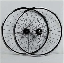 SJHFG Mountain Bike Wheel Wheelset 26 / 27.5 / 29In MTB Bike Wheelset, Front Rear Bike Wheel Double Wall Aluminum Alloy Disc / V-Brake Cyclin 32 Hole Rim 7 / 8 / 9 / 10 Cassette road Wheel (Color : Black, Size : 27.5inch)