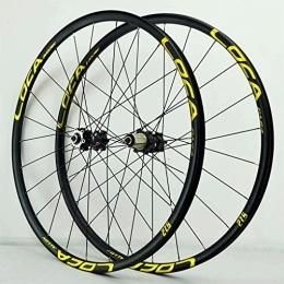 SJHFG Spares Wheelset 26 / 27.5 / 29In MTB Bike Wheelset, Quick Release Straight Pull 4 Palin Disc Brake Bicycle Rim Six Claw 8-12 Speed Cassette Hub road Wheel (Color : Black Hub Gold Label, Size : 29inch)