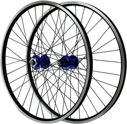SJHFG Spares Wheelset 26 / 27.5 / 29Inch Bike Wheelset, Double Wall Rim Quick Release Disc Brake Mountain Bike V Brake Front 2 Rear 4 Bearings Cycling Wheels road Wheel (Color : Blue, Size : 27.5inch)