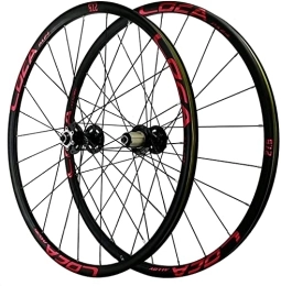 SJHFG Spares Wheelset 26 / 27.5 / 29inch Double Wall MTB Rim, 4 Peilin Bearing Quick Release Bike Wheelset six nails Disc Brake Mountain Cycling Wheels road Wheel (Color : Black Red, Size : 29inch)