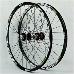 SJHFG Mountain Bike Wheel Wheelset 26 27.5 / 29Inch Mountain Bike Wheel, Double Layer Alloy Rim Disc Brake Bicycle Wheelset MTB 32H 7-11speed Hubs Sealed Bearing QR road Wheel (Color : Green, Size : 27.5inch)