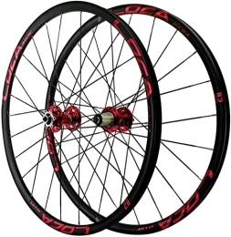 SJHFG Mountain Bike Wheel Wheelset 26 / 27.5" Cycling Wheels, Mountain Bike Quick Release Wheels 4 Bearing Disc Brake 24-Hole Flat Bar Aluminum alloy ultra-light rim road Wheel (Color : Red, Size : 26inch)