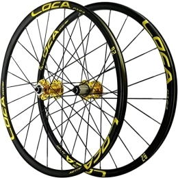Amdieu Spares Wheelset 26 / 27.5 Inch Bicycle Wheel, Six Nail Disc Brake Wheel Aluminum Alloy Tower Base Quick Release Mountain Bike Wheel 8-12 Speed road Wheel (Color : Yellow Hub, Size : 27.5inch)