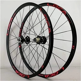 SJHFG Mountain Bike Wheel Wheelset 26" / 27.5 Inch Mountain Bike Wheelset, Ultra-Light Aluminum Alloy Double Wall Rim Disc Brake for 7 / 8 / 9 / 10 / 11 / 12 Speed Freewheel road Wheel (Color : Black red, Size : 27.5inch)