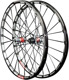 SJHFG Mountain Bike Wheel Wheelset 26 / 27.5in Cycling Wheels, Double Wall 24 Holes Straight Pull Quick Release MTB Rim 7 / 8 / 9 / 10 / 11 / 12 Speed Freewheel Bicycle Wheelset road Wheel (Color : Red, Size : 26inch)