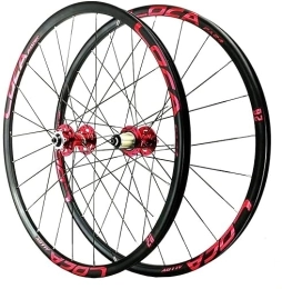 SJHFG Spares Wheelset 26 / 27.5In Double Wall Alloy Rim, Disc Brake Sealed Bearing Mountain Bike Wheelset 6 Pawl Quick Release 8-12 Speed Front Rear Wheels road Wheel (Color : Red, Size : 27.5inch)