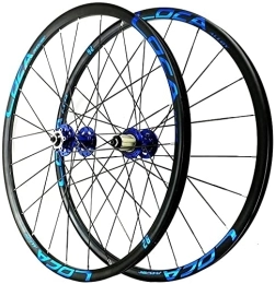 SJHFG Spares Wheelset 26" / 27.5InMountain Bike Wheelset, Disc Brake MTB Double Wall Alloy Rims QR NBK Sealed Bearing Hubs 6 Pawls 8-12 Speed Cassette 24H road Wheel (Color : Blue, Size : 27.5inch)