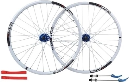Amdieu Spares Wheelset 26 Inch Cycling Wheels, Mountain Bike Disc Brake Wheel Set Quick Release Palin Bearing 7 / 8 / 9 / 10 Speed Aluminum Alloy Wheels road Wheel (Color : White, Size : 26 Inch)