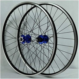 CEmeLi Spares Wheelset 26 Inch, Double Wall Aluminum Alloy V Brake / disc Brake Bicycle Wheel Rim Hybrid / Mountain for 7 / 8 / 9 / 10 / 11 Speed Rim (Blue 26 inch)