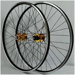 CEmeLi Spares Wheelset 26 Inch, Double Wall Aluminum Alloy V Brake / disc Brake Bicycle Wheel Rim Hybrid / Mountain for 7 / 8 / 9 / 10 / 11 Speed Rim (Gold 26 inch)