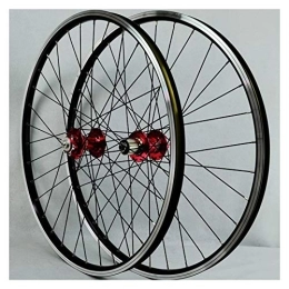 NEZIAN Spares Wheelset 26 Inch Mountain Bike Double Wall Alloy Rim Disc / V-Brake Front 2 Rear 4 Palin Quick Release For 7 / 8 / 9 / 10 / 11 Speed Freewheel Set (Color : A)