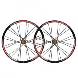 CHICTI Spares Wheelset 26 Inch Mountain Bike MTB Wheels Double Wall Alloy Rim Palin Bearing Disc Brake QR 8 9 10 Speed 24 Holes (Color : B)