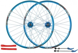 SJHFG Mountain Bike Wheel Wheelset 26 Mountain Bike Wheelset, Double Layer Alloy Rim Disc Brake Front and Rear 32 Hole 7 8 9 10 Speed Quick Release Bicycle Wheel road Wheel (Color : Blue, Size : 26inch)