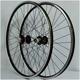 SJHFG Mountain Bike Wheel Wheelset 26In MTB Bike Wheel, Double Wall Alloy Rims 24H Disc / V Brake Bicycle Wheelset QR Sealed Bearing Hubs 6 Pawls 7-11 Speed Cassette road Wheel (Color : Black hubs, Size : 26inch)