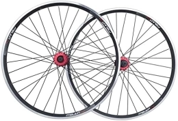 SJHFG Mountain Bike Wheel Wheelset 26In MTB Bike Wheelset, Double Wall Alloy Rims Cassette Fiywheel Hub Disc / V Brake 7 / 8 / 9 / 10 Speed 32H Bicycle Front and Rear Wheel road Wheel (Color : Black, Size : 26inch)