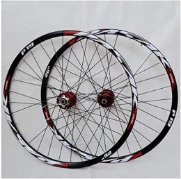 SJHFG Mountain Bike Wheel Wheelset 26Inch 27.5" 29er MTB Bike Wheelset, Aluminum Alloy Rim Disc Brake Mountain Cycling Wheels for 7 / 8 / 9 / 10 / 11 Speed road Wheel (Color : Red, Size : 27.5INCH)