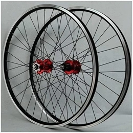 SJHFG Spares Wheelset 26inch Bicycle Cycling Rim, MTB Wheelset 32H Disc / Rim Brake 7-12speed QR Cassette Hubs Sealed Bearing 6 Pawls Mountain Bike Wheel road Wheel (Color : Red Hub, Size : 26inch)