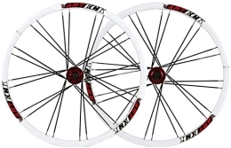 SJHFG Mountain Bike Wheel Wheelset 26Inch Bicycle Wheelset, Disc Brake Double Wall Alloy Rim MTB QR 7 / 8 / 9 / 10 Speed 24H Sealed Bearing MTB Bike Wheels road Wheel (Color : Red, Size : 26inch)