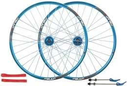 SJHFG Spares Wheelset 26Inch Bike Wheelset, 32 holes alloy Mountain Bike Disc Brake Wheel Set Quick Release Palin Bearing Cycling Wheels 7 / 8 / 9 / 10 Speed road Wheel (Color : Blue, Size : 26INCH)