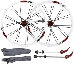 Amdieu Spares Wheelset 26inch Bikes Wheels, Quick Release Disc Brake V Brake Hybrid / Mountain Bike 24 Hole Double Wall MTB Rim 7 8 9 10 Speed road Wheel (Color : A, Size : 26inch)