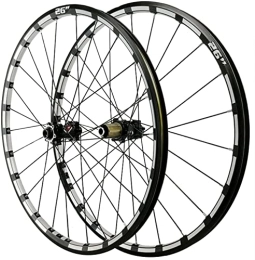 SJHFG Mountain Bike Wheel Wheelset 26Inch Cycling Wheels, Aluminum Alloy 24 Holes 15mm Thru Axle Straight Pull 4 Bearing Disc Brake Wheel Mountain Bike Wheelsets road Wheel (Color : Black, Size : 26inch)
