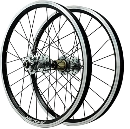 SJHFG Mountain Bike Wheel Wheelset 406 Disc Brake Cycling Wheels, 20" BMX Rim V Brake 24 Holes Quick Release Hub MTB Bicycle Wheel for 7 / 8 / 9 / 10 / 11 / 12 Speed Cassette road Wheel (Color : Silver, Size : 20inch)