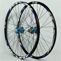 Amdieu Spares Wheelset Bicycle Wheel Set, 26 / 27.5 / 29" Aluminum Alloy MTB Front Rear Wheel Double Wall Cassette Quick Release Disc Brake 7 / 8 / 9 / 10 / 11 Speed road Wheel (Color : Blue, Size : 29inch)