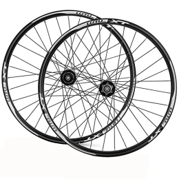 KANGXYSQ Spares Wheelset Bike Mtb 26 / 27.5 / 29 Inch Disc Brake Aluminum Alloy Rim Mountain Cycling Wheels Quick Release Compatible With 7 / 8 / 9 / 10 / 11 Speed Cassette (Color : Black, Size : 29inch)
