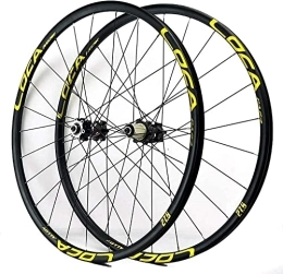 SJHFG Mountain Bike Wheel Wheelset Bike Wheel Tyres Spokes Rim, 26 / 27.5 / 29" MTB Double Wall Cycling Wheels QR Disc Brake 24H Compatible 8 / 9 / 10 / 11 / 12 Speed road Wheel (Color : Gold, Size : 26inch)