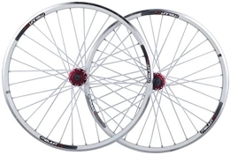 Amdieu Mountain Bike Wheel Wheelset Cycling Wheels, 26 Inch Mountain Bike Aluminum Alloy Wheels 32 Holes Quick Release Disc Brake V Brake Wheel Set road Wheel (Color : White, Size : 26inch)