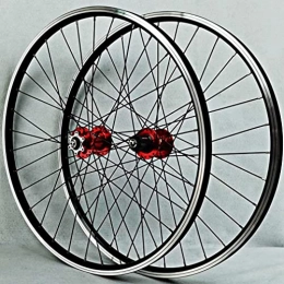 SJHFG Mountain Bike Wheel Wheelset Mountain Bicycle Wheelset 26 / 27.5 / 29In, V Brake Disc Brake Dual Purpose Aluminum Alloy Rim Quick Release 32H Hub Fit 7-12 Speed road Wheel (Color : Red, Size : 29inch)
