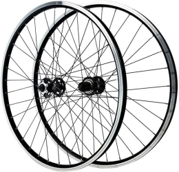 Amdieu Mountain Bike Wheel Wheelset Mountain Bike Wheelset 26 27.5 29In, Quick Release Double Wall Aluminum Alloy Disc / V Brake Wheels 7 8 9 10 11 12 Speed Flywheel road Wheel (Color : Black, Size : 26inch)