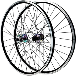 Amdieu Spares Wheelset Mountain Bike Wheelset 26 27.5 29In, Quick Release Double Wall Aluminum Alloy Disc / V Brake Wheels 7 8 9 10 11 12 Speed Flywheel road Wheel (Color : Colorful, Size : 29inch)