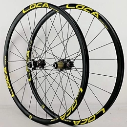 Amdieu Spares Wheelset Mountain Bike Wheelset 26 / 27.5 / 29In, Ultra-Light Alloy Disc Brake 6 Pawl Bicycle Wheel Front Rear 8-12 Speed Freewheel 24 Hole road Wheel (Color : Yellow, Size : 27.5inch)